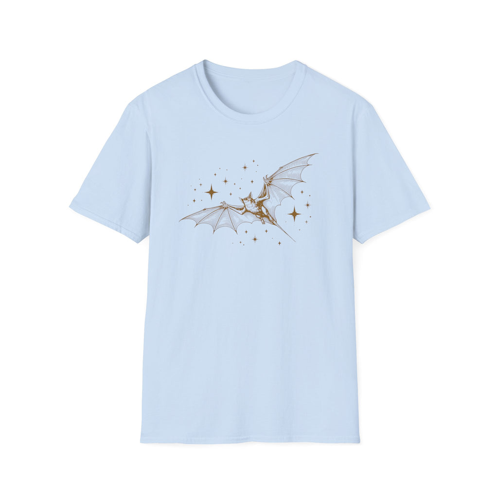 Bat & Stars Graphic T-Shirt — Vintage Moonlight Bat Tee