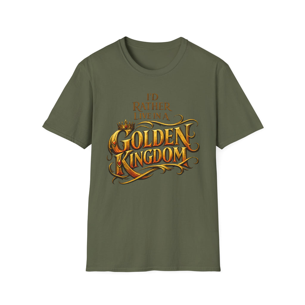 I'd Rather Live in a Golden Kingdom T-Shirt - Vintage Fantasy Crown Tee