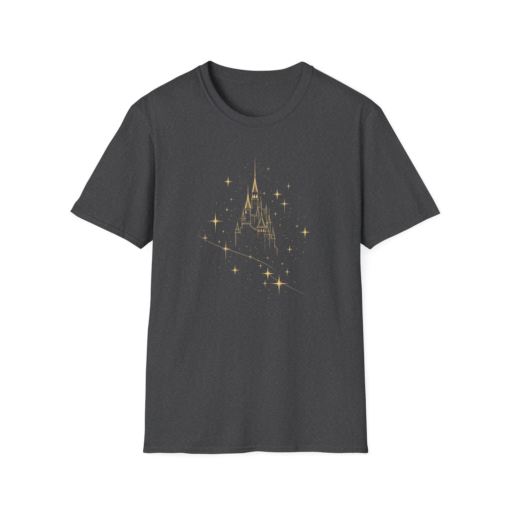 Sparkling Castle T-Shirt — Gold Fairy Tale Castle Graphic