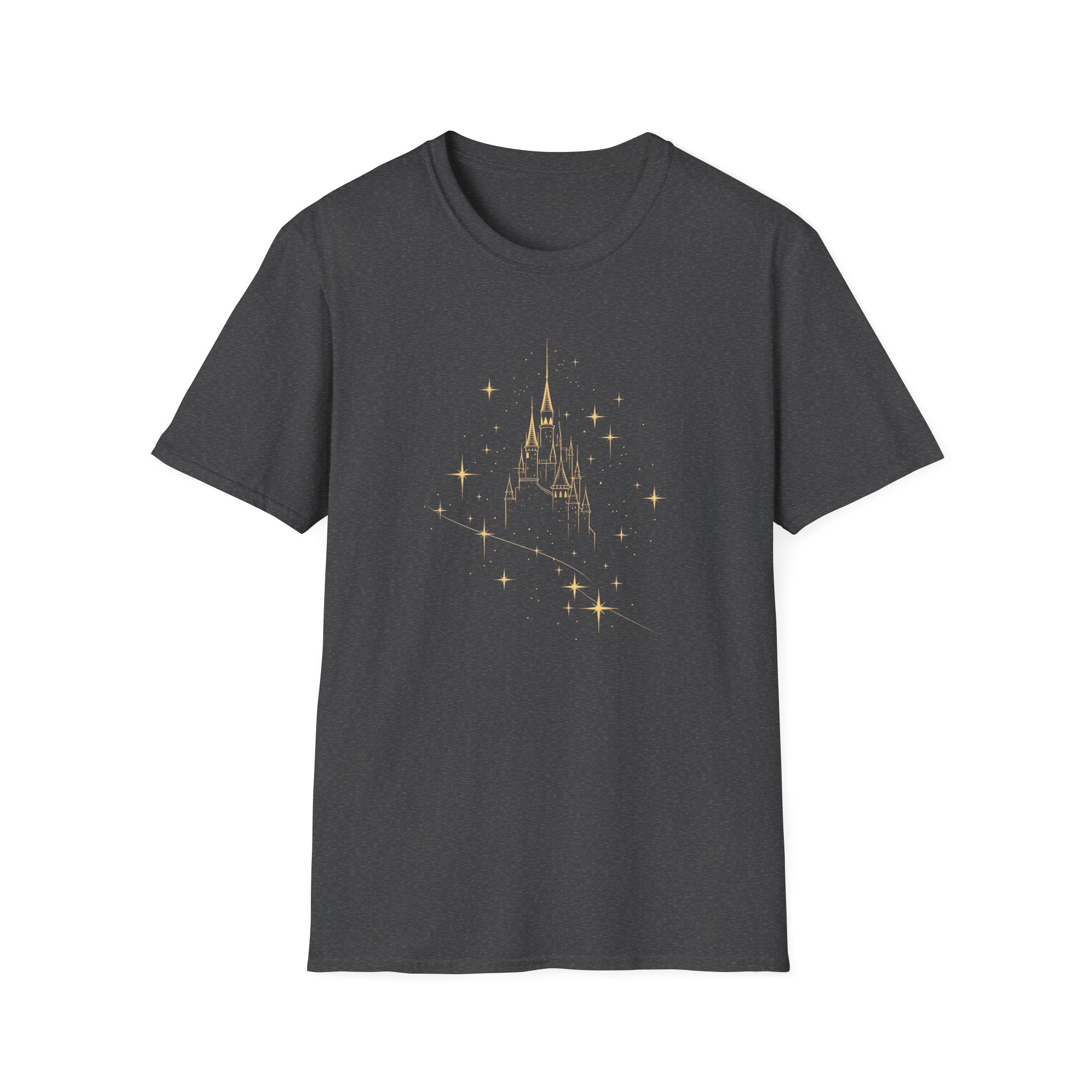 Sparkling Castle T-Shirt — Gold Fairy Tale Castle Graphic