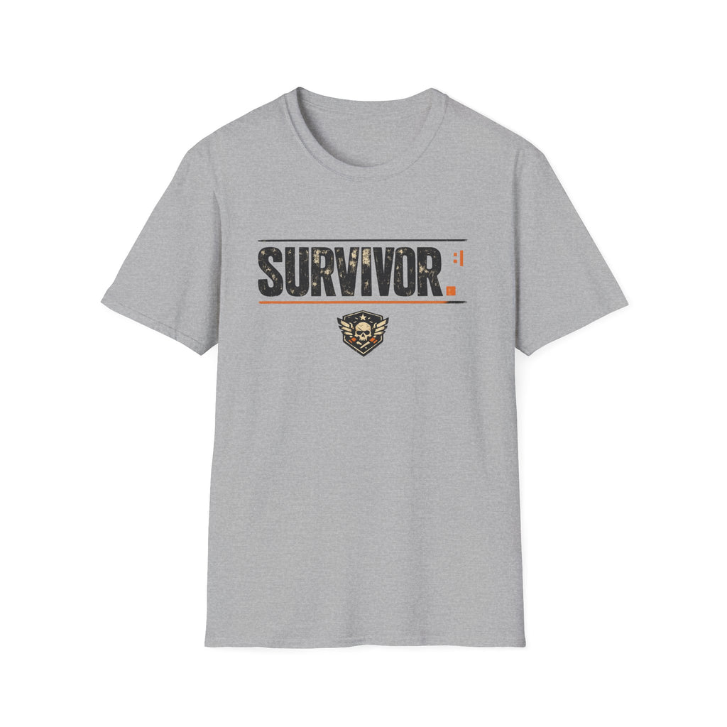 Survivor Graphic T-Shirt – Distressed Patch Design