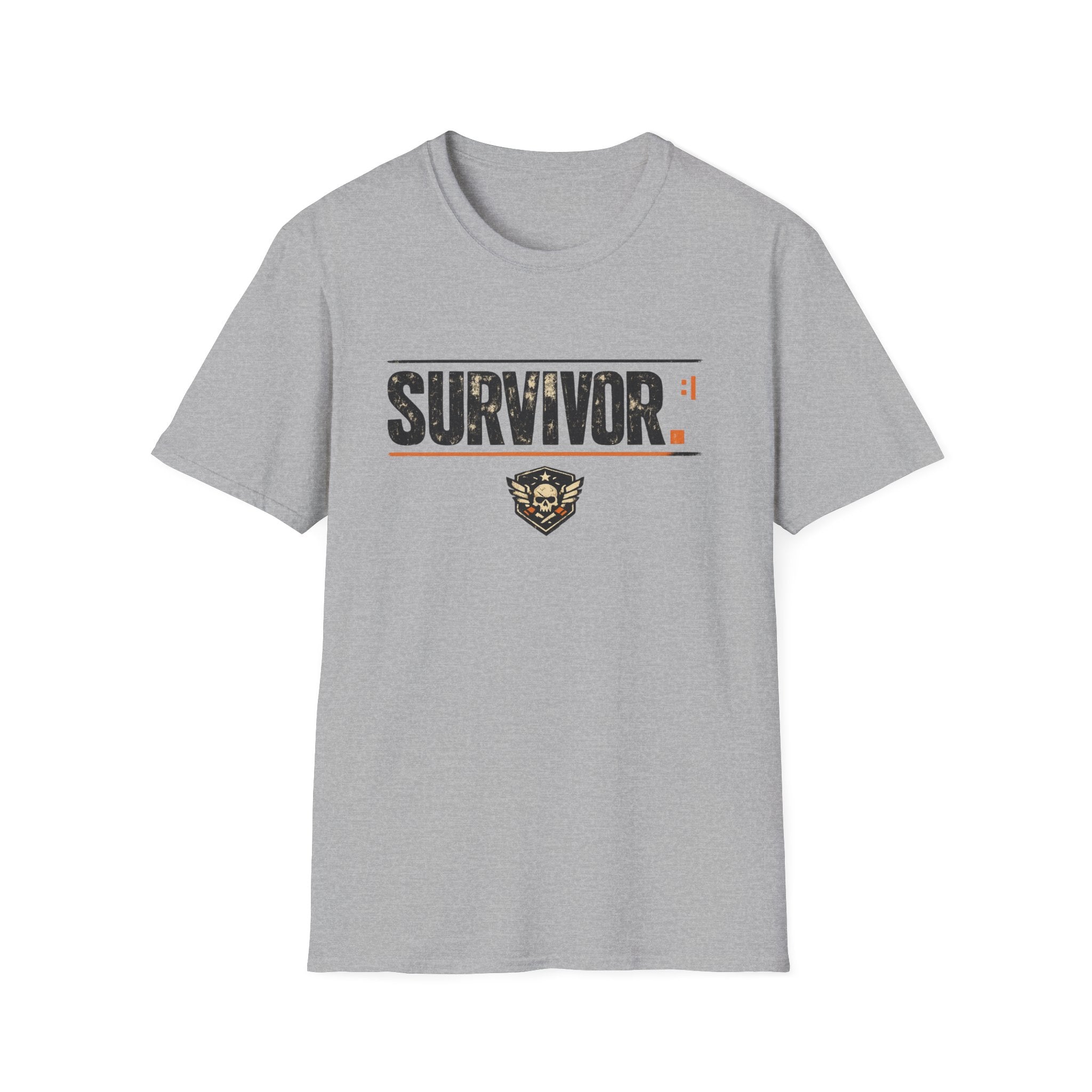 Survivor Graphic T-Shirt – Distressed Patch Design