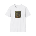 'Shelter Found' Mushroom T-Shirt - Cozy Forest Campfire Illustration