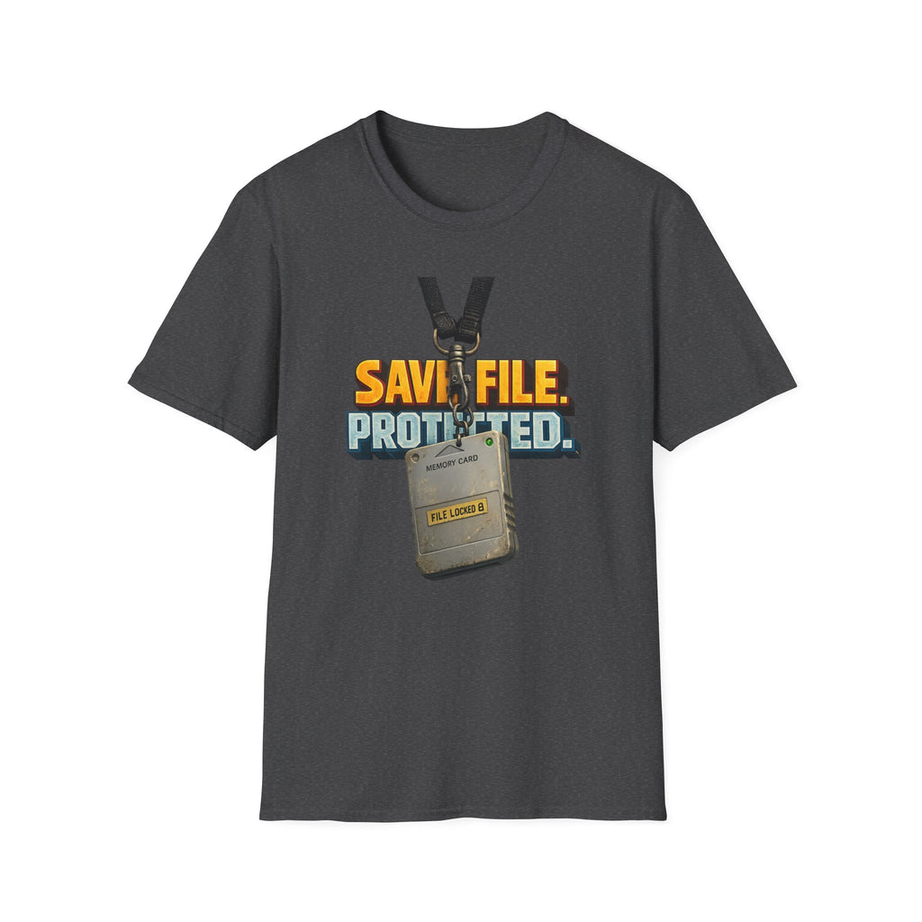 "SAVE FILE. PROTECTED." Lanyard Badge Graphic T-Shirt