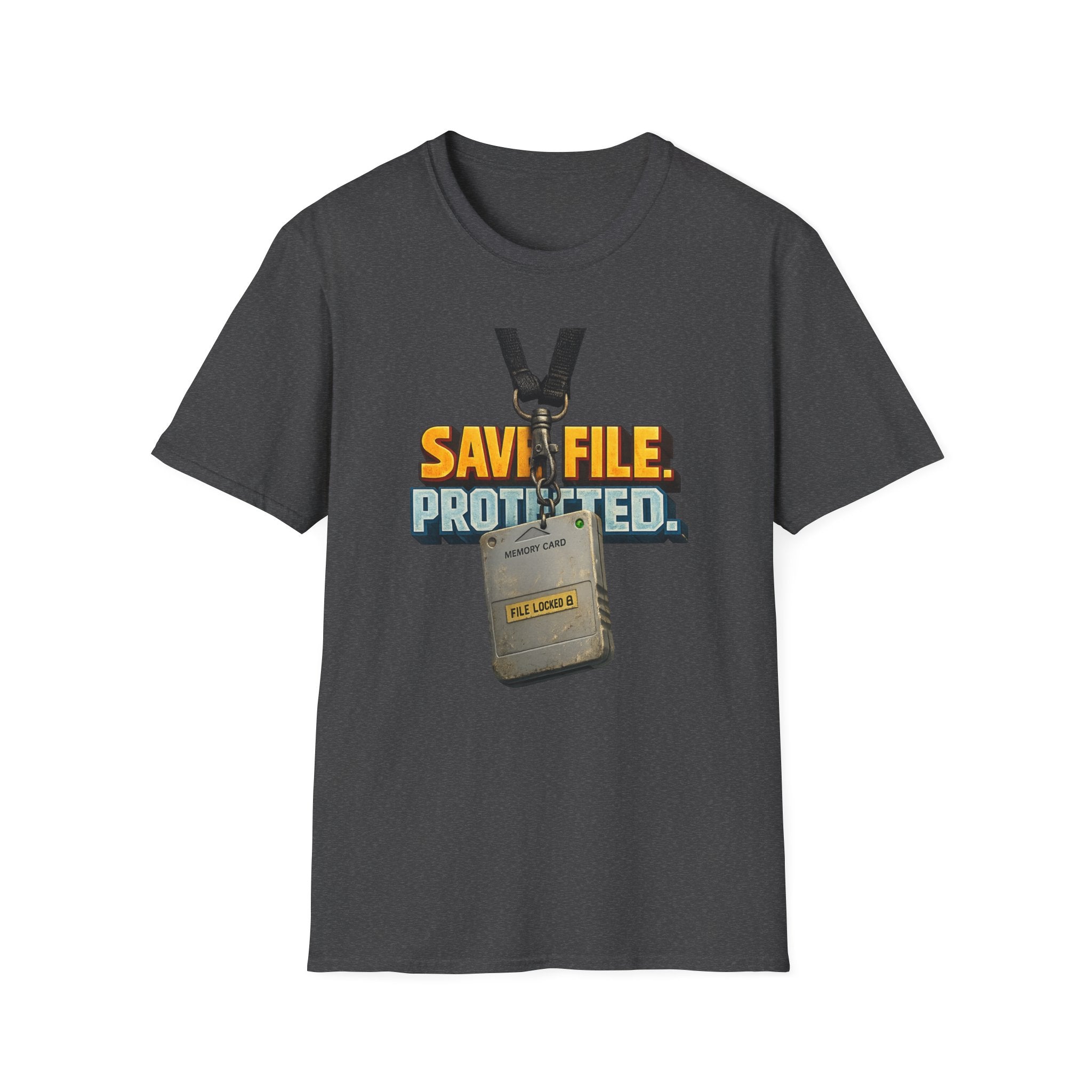 "SAVE FILE. PROTECTED." Lanyard Badge Graphic T-Shirt