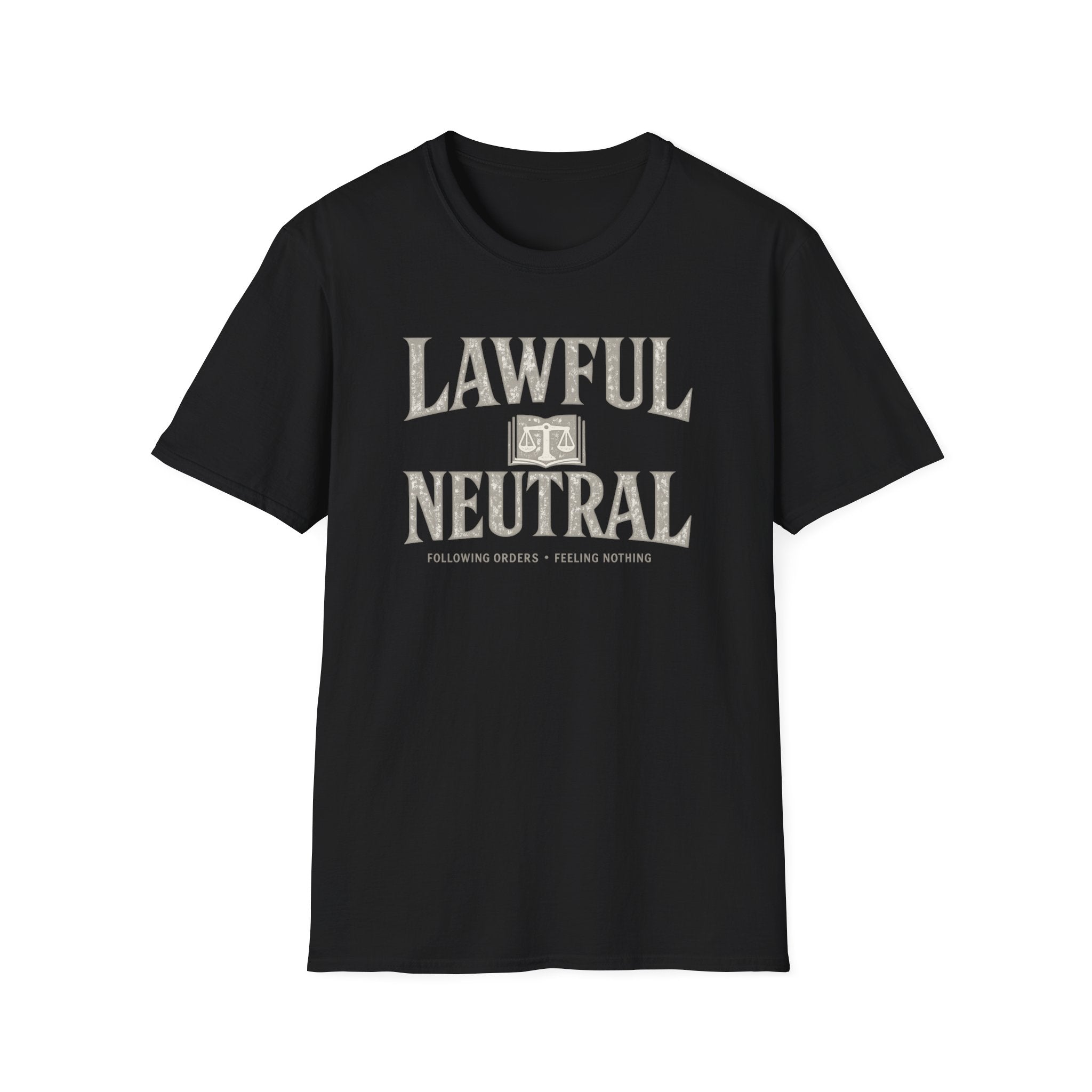 Lawful Neutral T-Shirt – RPG Alignment Tee with Scales Graphic