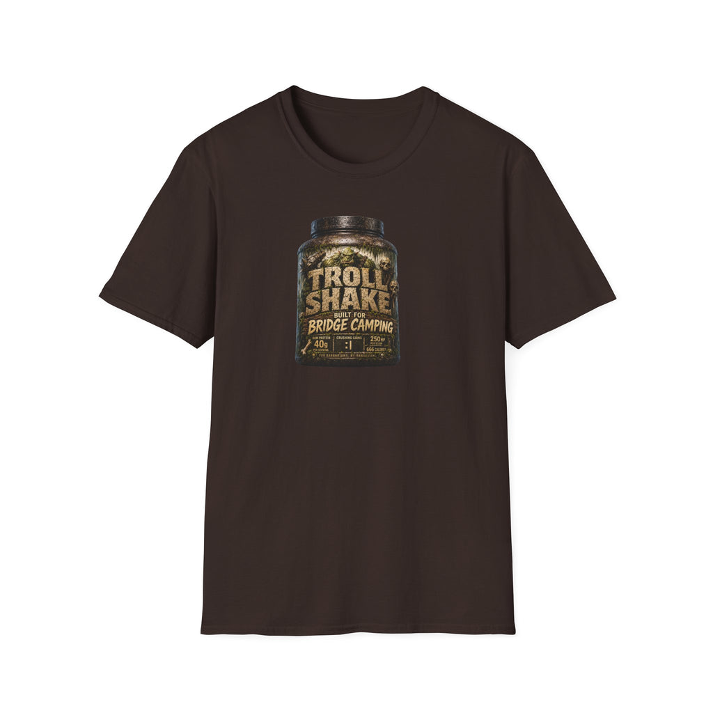 "Troll Shake: Built for Bridge Camping" Vintage Protein Powder Graphic T-Shirt