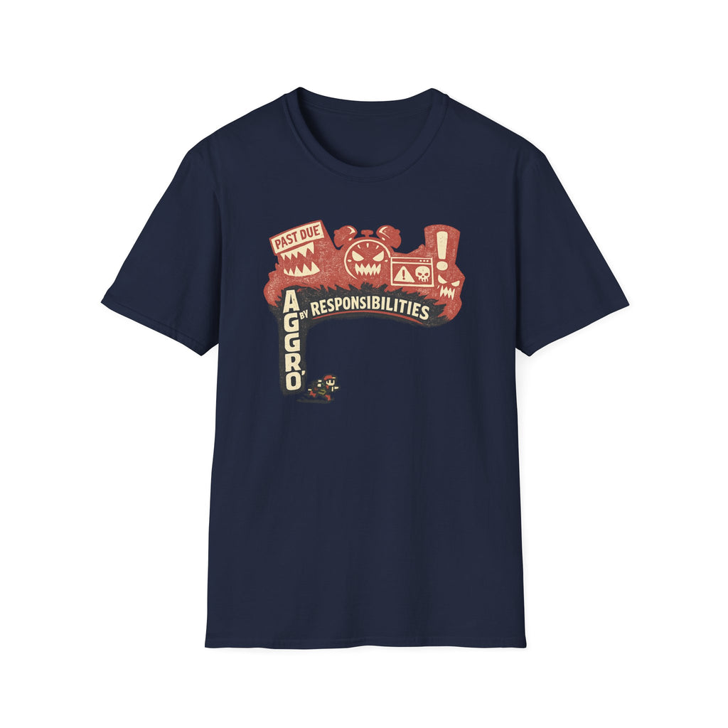 “Aggro' By Responsibilities” T-Shirt - Retro Cartoon Procrastination Tee