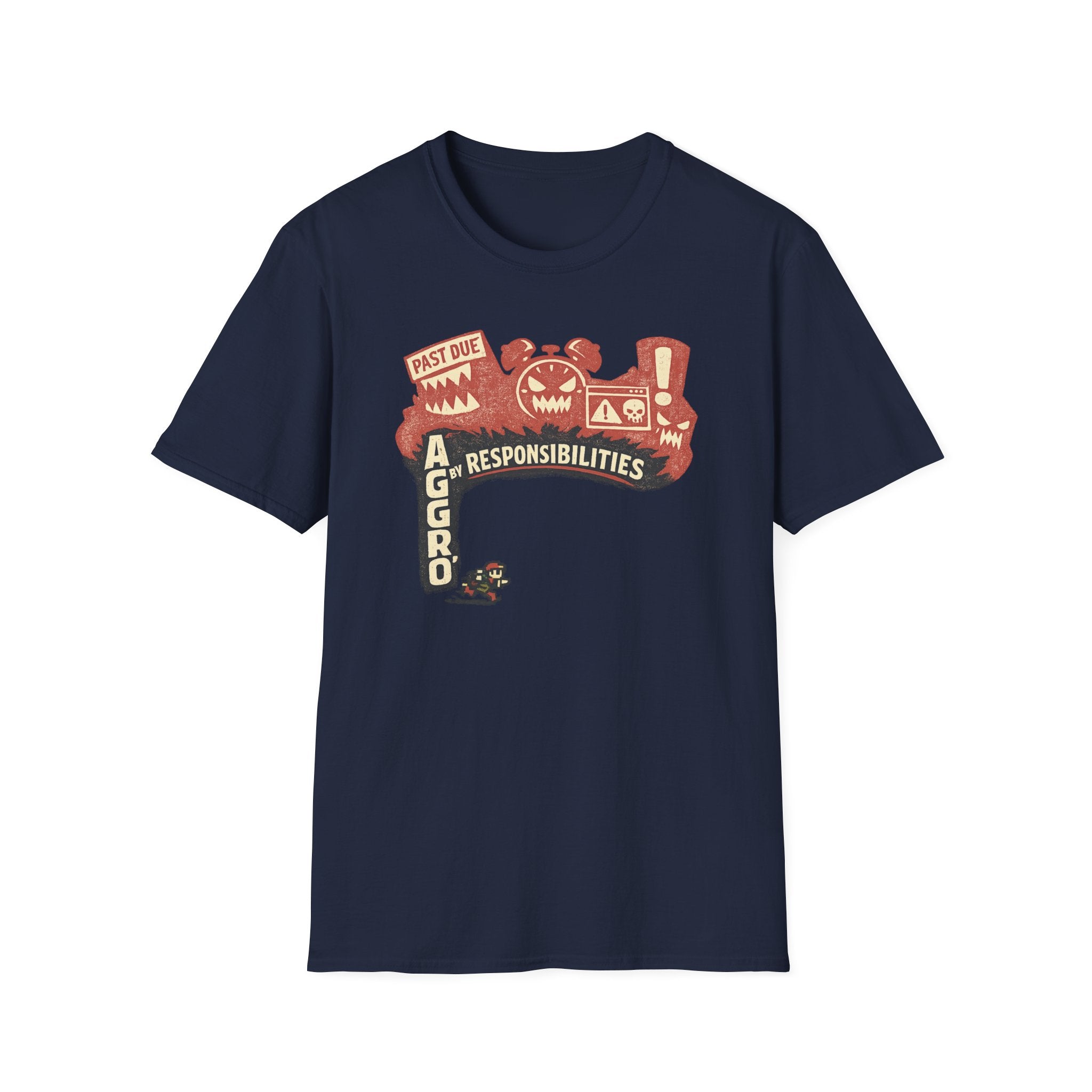 “Aggro' By Responsibilities” T-Shirt - Retro Cartoon Procrastination Tee