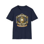 Hard Mode Merit Badge T‑Shirt — Retro Lantern Gaming/Outdoors Crew Tee