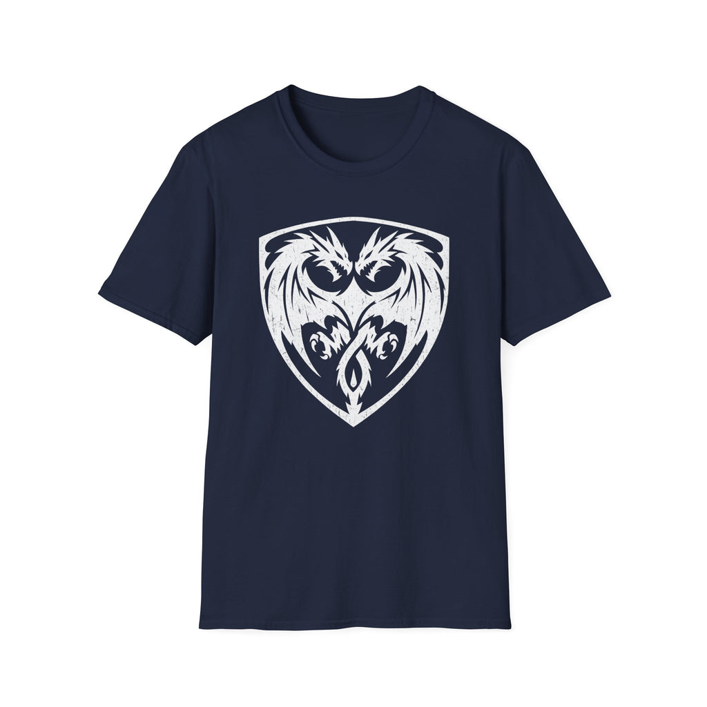 Double Dragon Shield T-Shirt - Stylized Graphic Tee