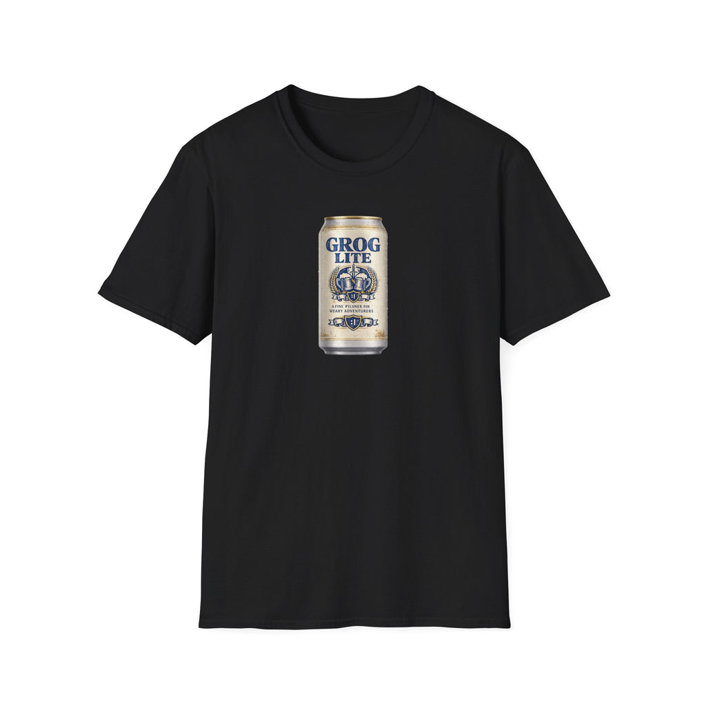 Grog Lite Parody Beer Can Graphic T-Shirt