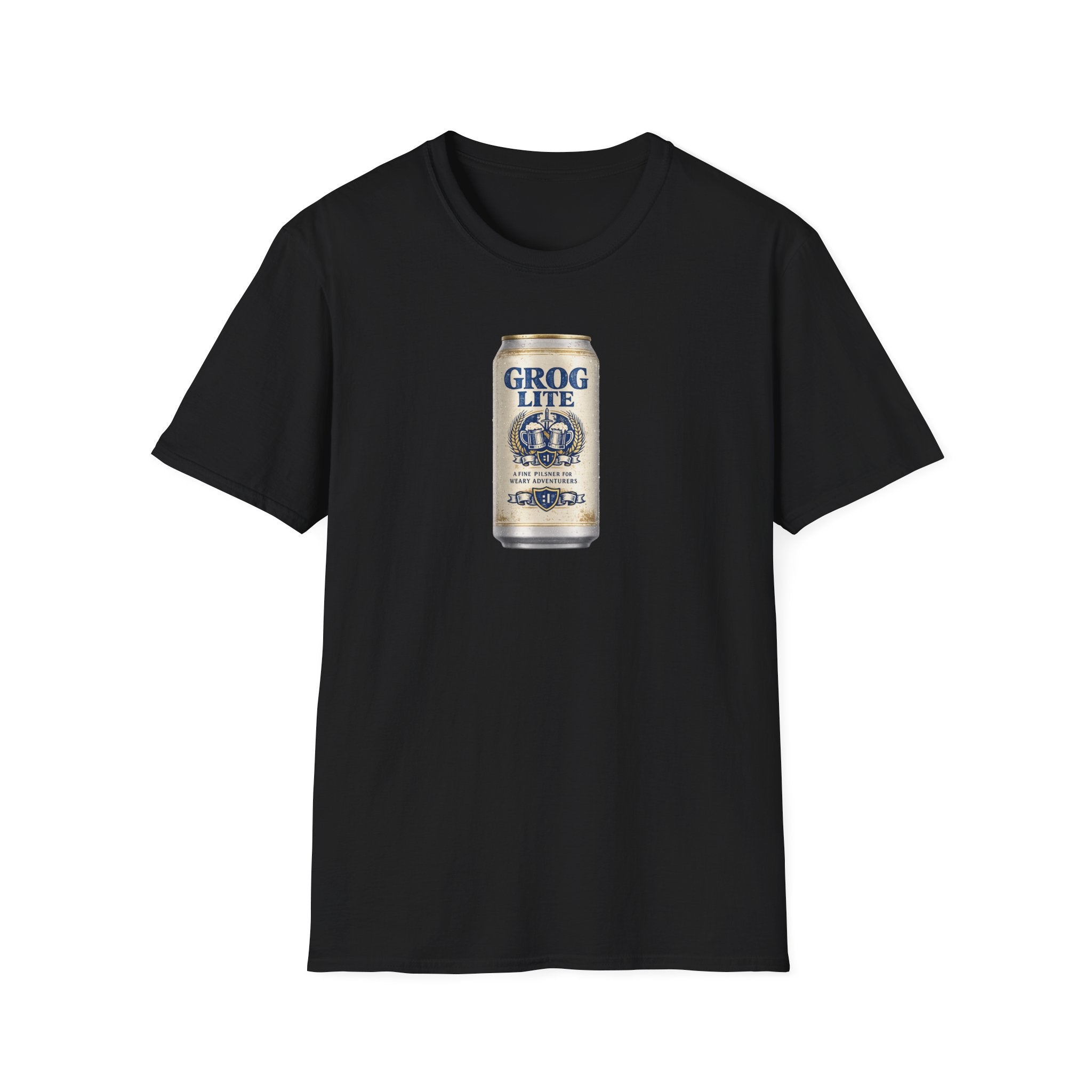 Grog Lite Parody Beer Can Graphic T-Shirt