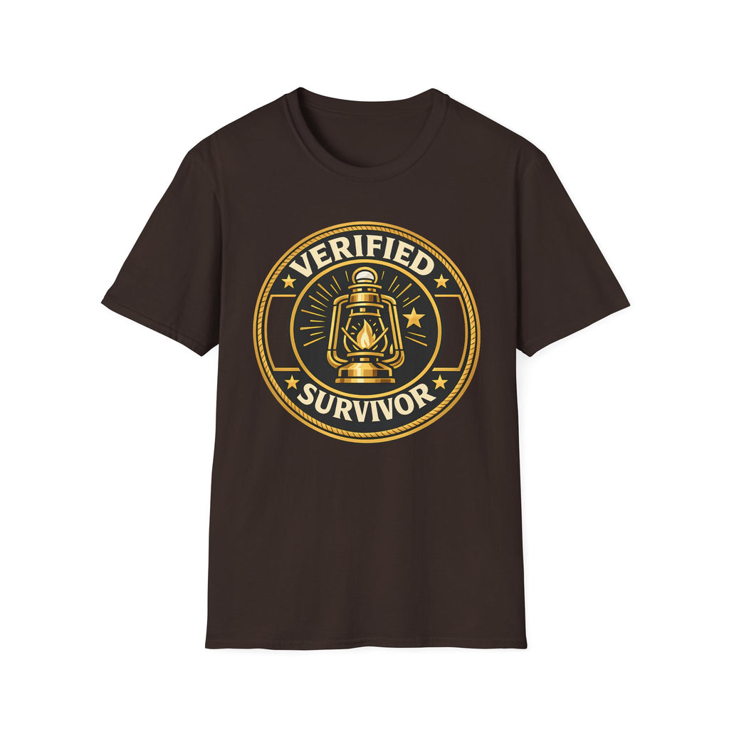 Verified Survivor T-Shirt - Vintage Lantern Emblem Tee
