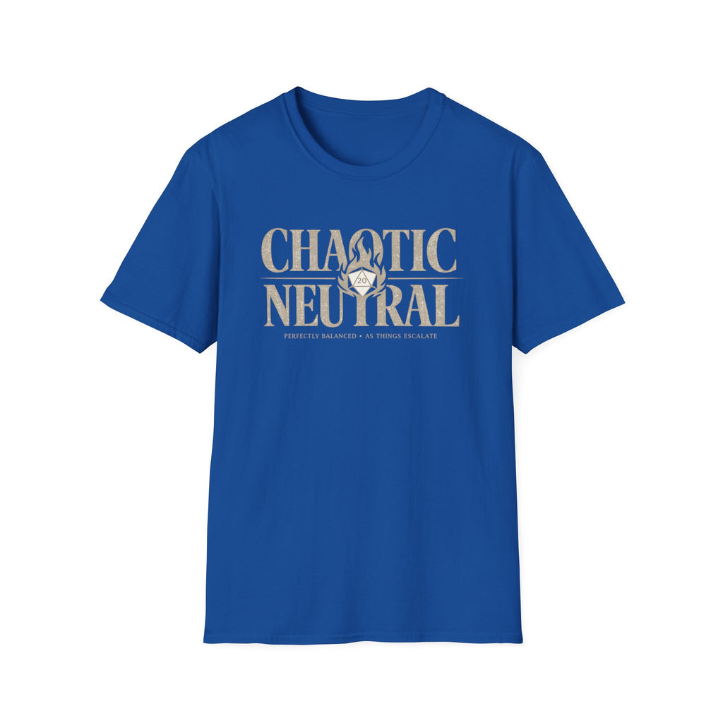 Chaotic Neutral T-Shirt — D20 Flame RPG Gamer Tee (Perfectly Balanced)