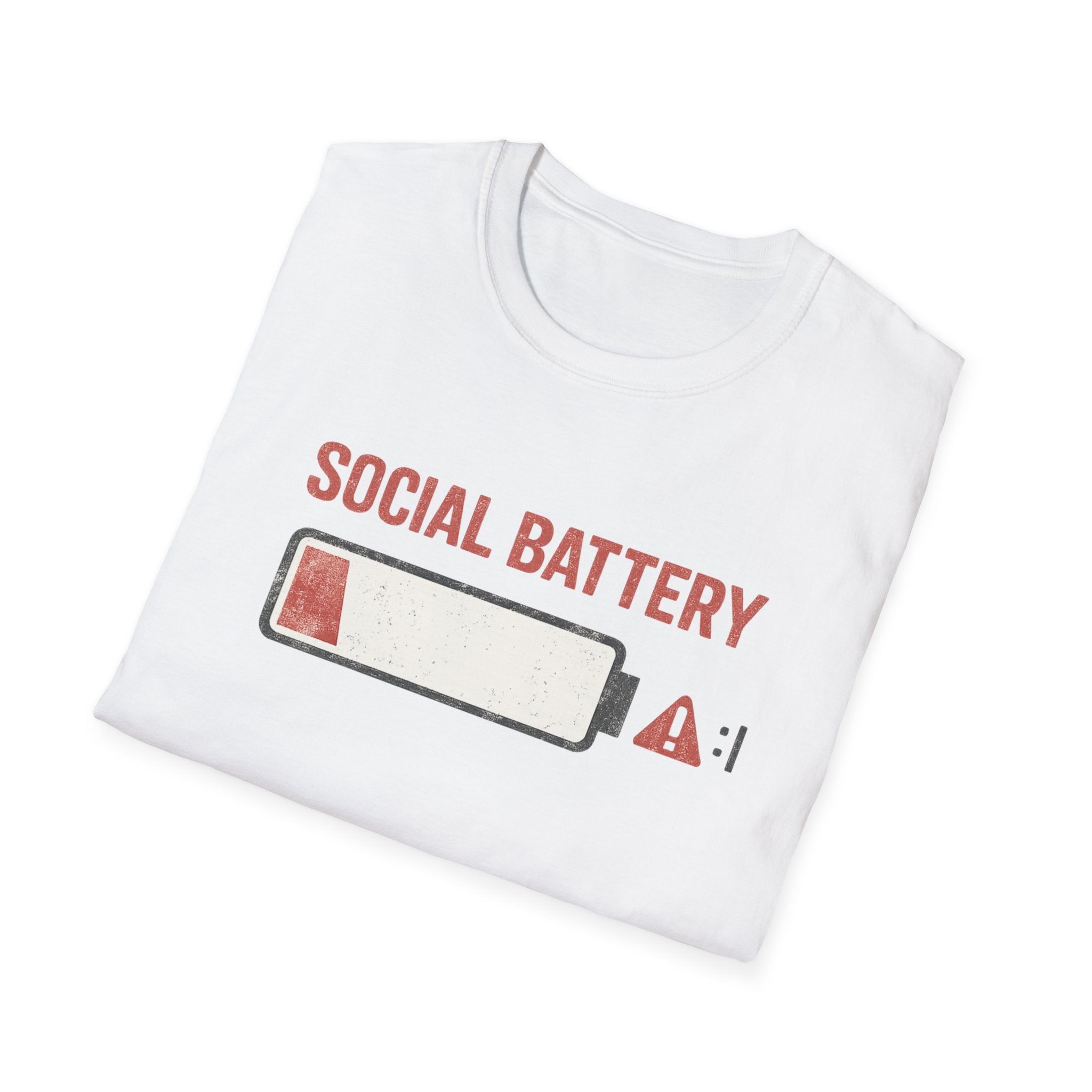 Social Battery Low Funny Introvert Graphic T-Shirt