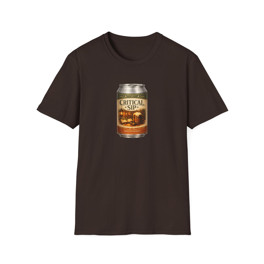 Critical Sip T-Shirt - Retro Graphic Parody Beer Tee