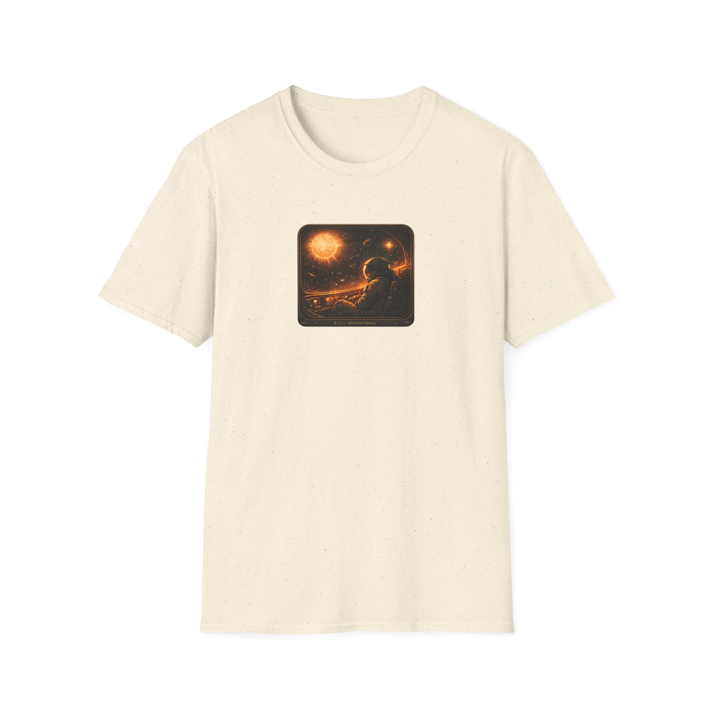'Still Operational' T-Shirt - Cosmic Astronaut Sunset Graphic