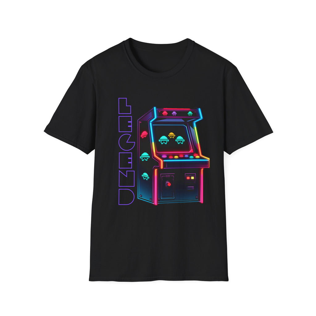 Retro Neon Arcade T-Shirt - 'Legend' Vintage Video Game Tee