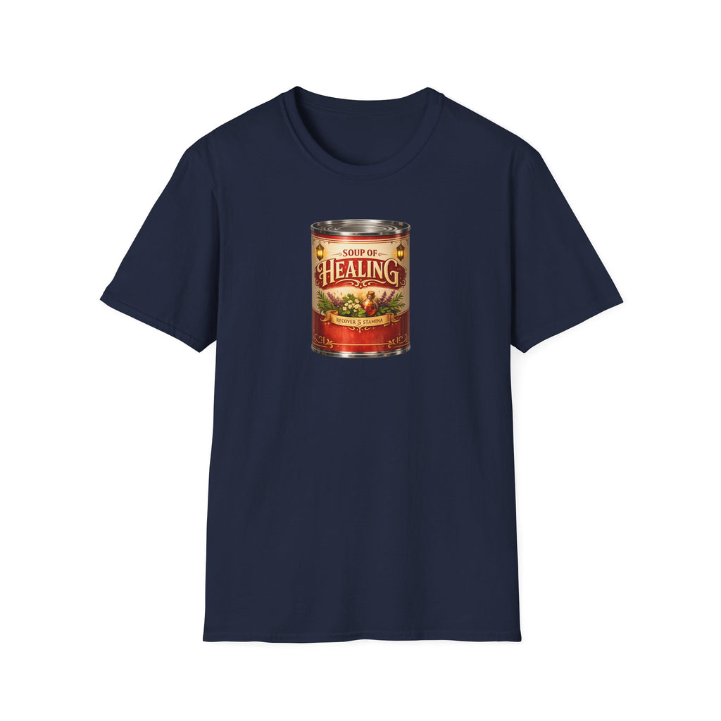 Soup of Healing T-Shirt - Retro RPG Healing Soup Can