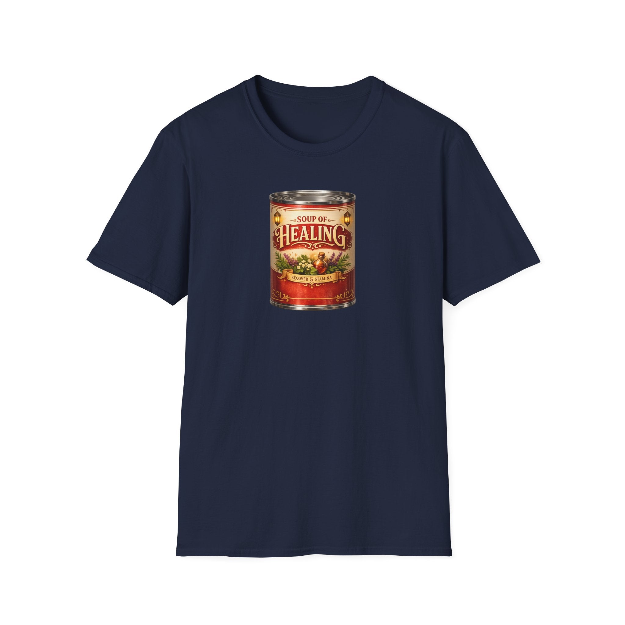 Soup of Healing T-Shirt - Retro RPG Healing Soup Can