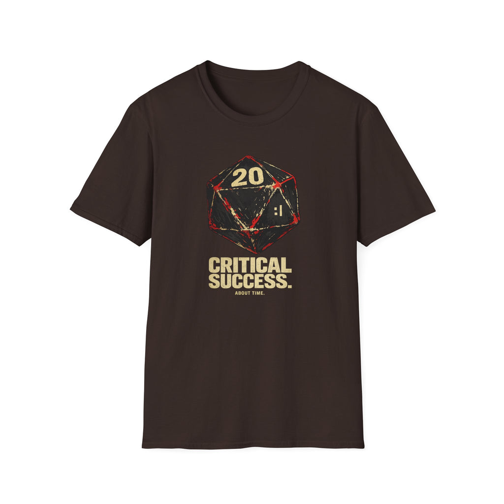 Critical Success D20 'About Time' T-Shirt - Vintage Dice RPG Tee