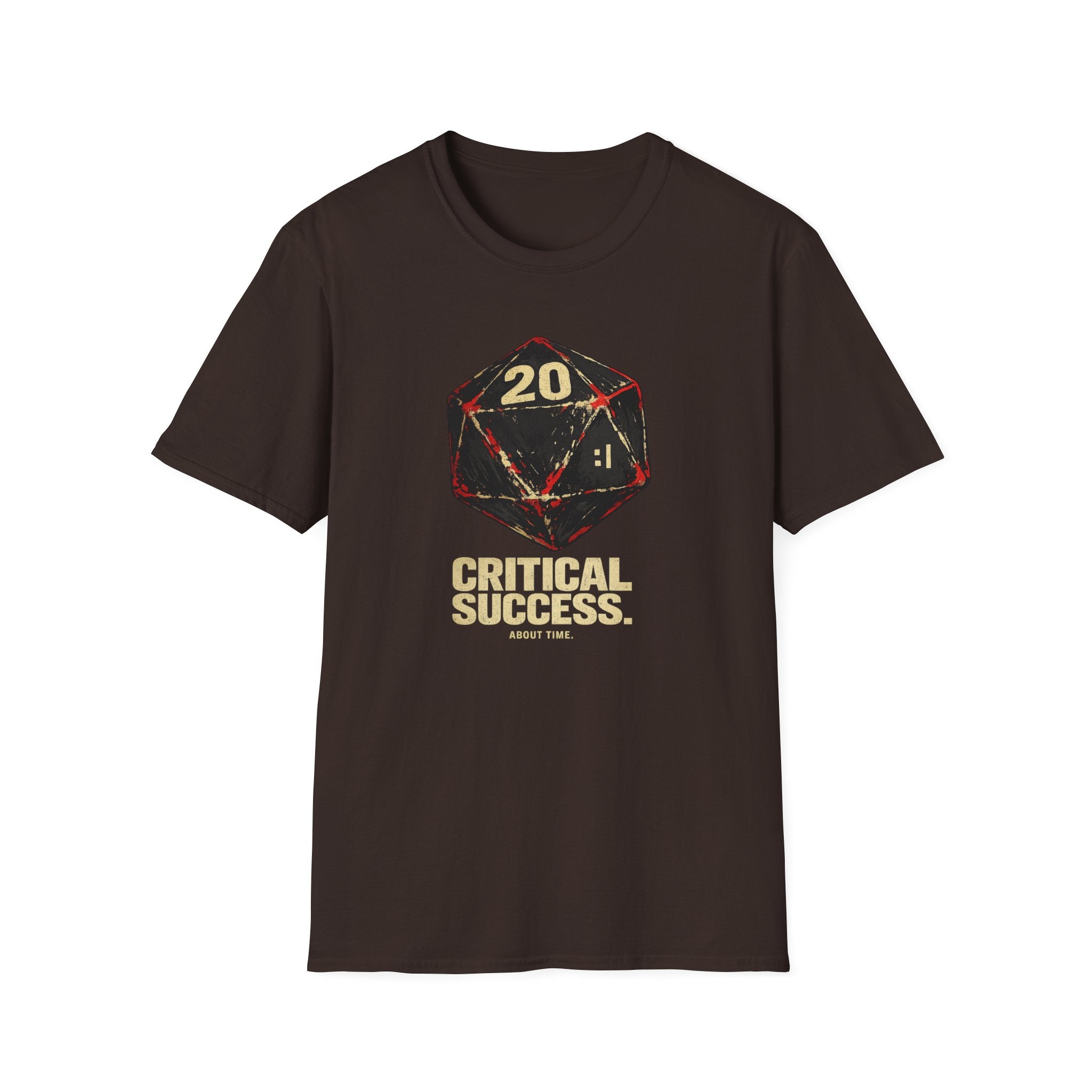 Critical Success D20 'About Time' T-Shirt - Vintage Dice RPG Tee