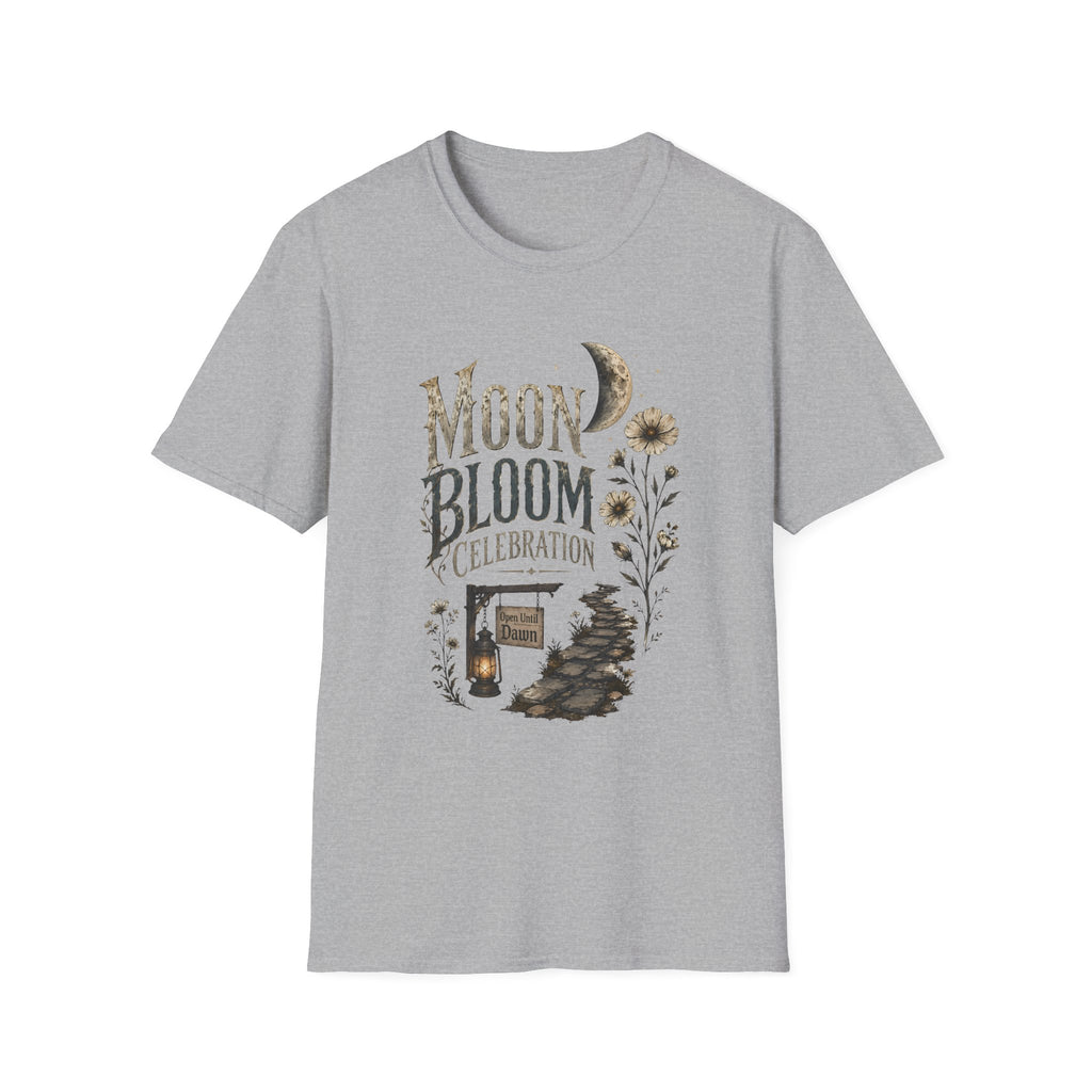 Moon Bloom Celebration T-Shirt - Celestial Floral Tee
