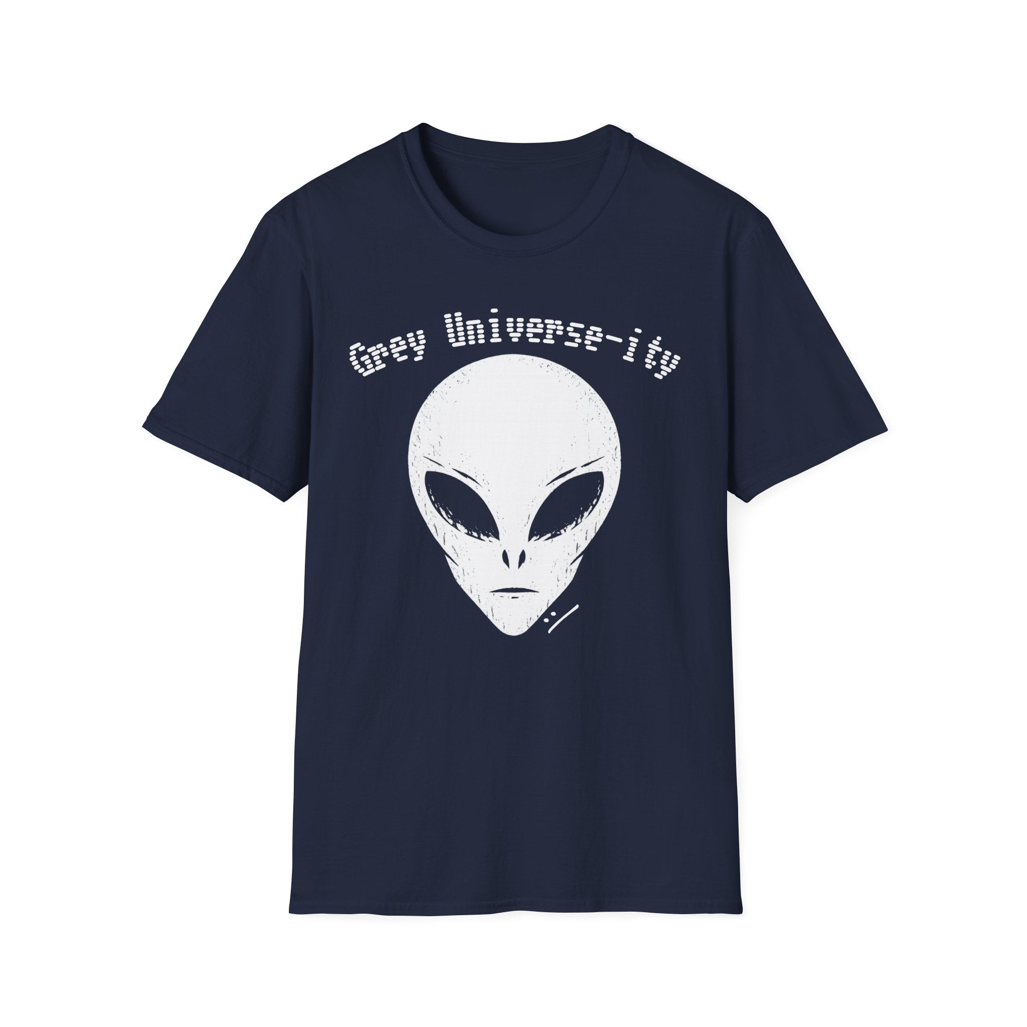 Alien Graphic T-Shirt — “Grey Universe-ity” Retro UFO Tee
