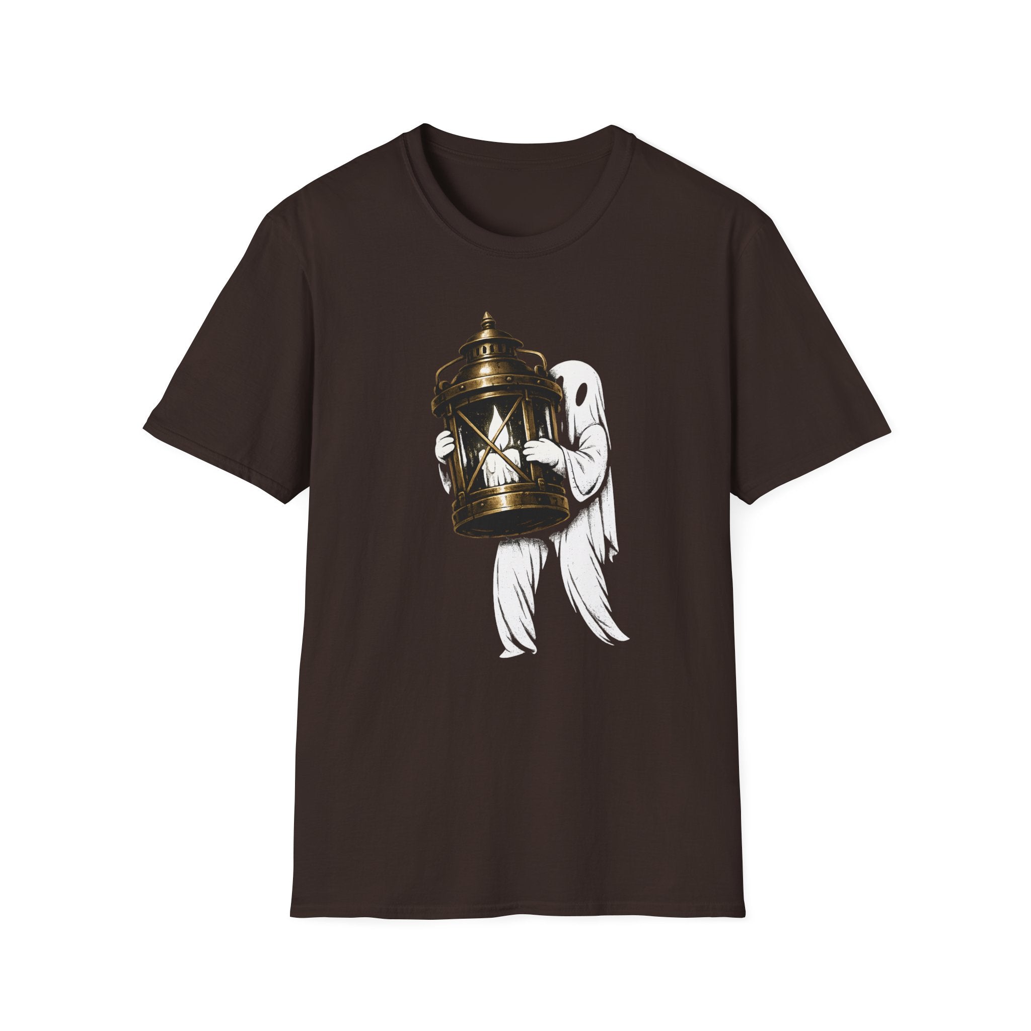 Ghost Holding Lantern T-Shirt - Spooky Vintage Tee