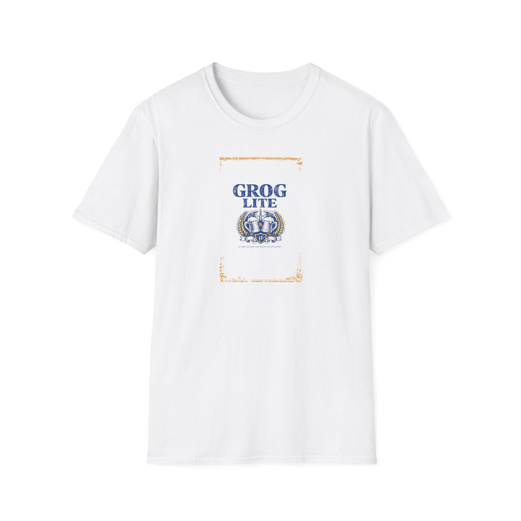 Grog Lite Parody Beer Logo T‑Shirt — Vintage Label Tee