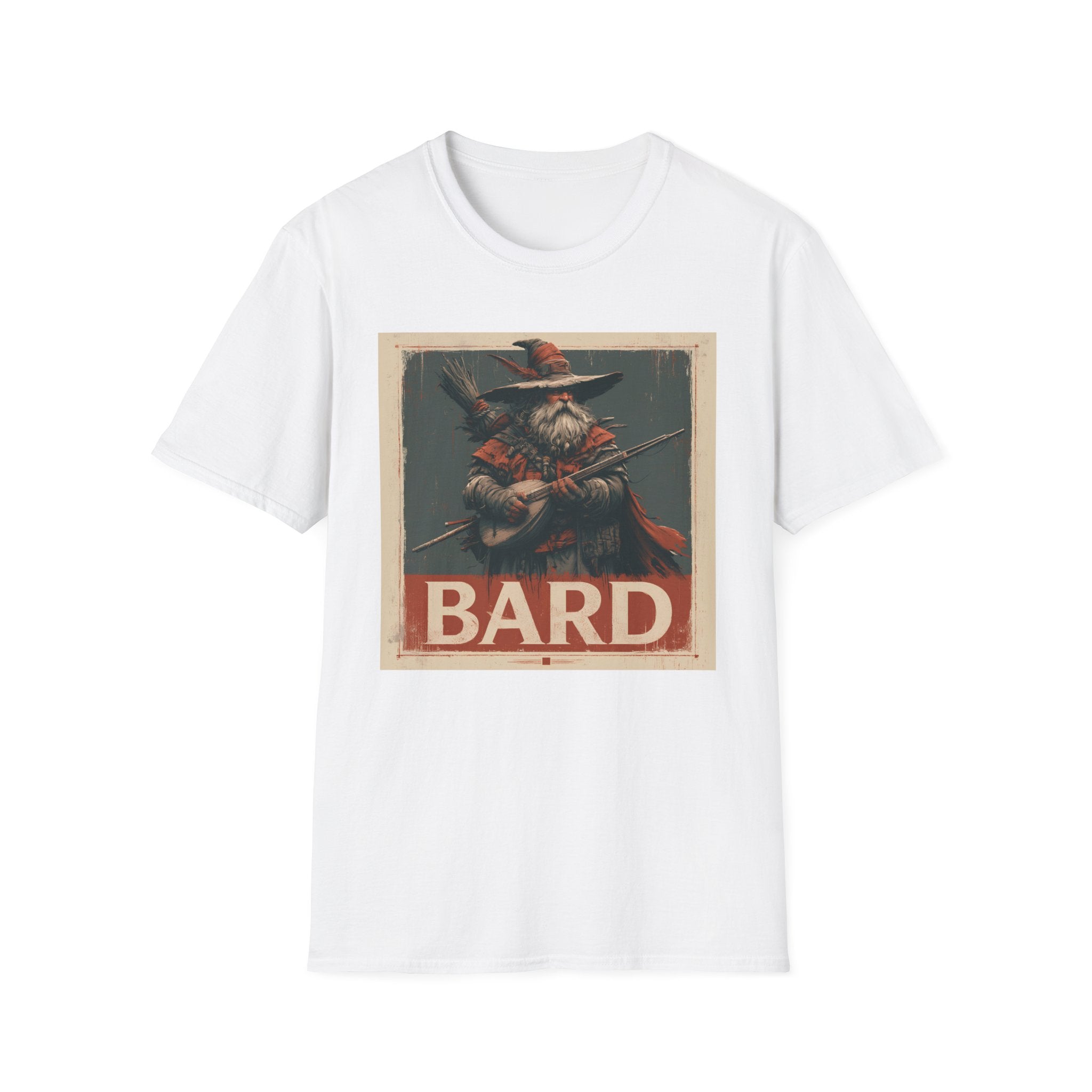 Bard Graphic T-Shirt — Vintage Fantasy Bard Design
