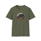 'Long Rest' Dragon Campfire T-Shirt — Night Sky Fantasy Graphic Tee
