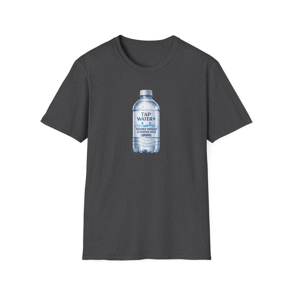 Tap Water+ Bottle: 'Filtered Through a Garden Hose' Funny Retro Graphic T‑Shirt