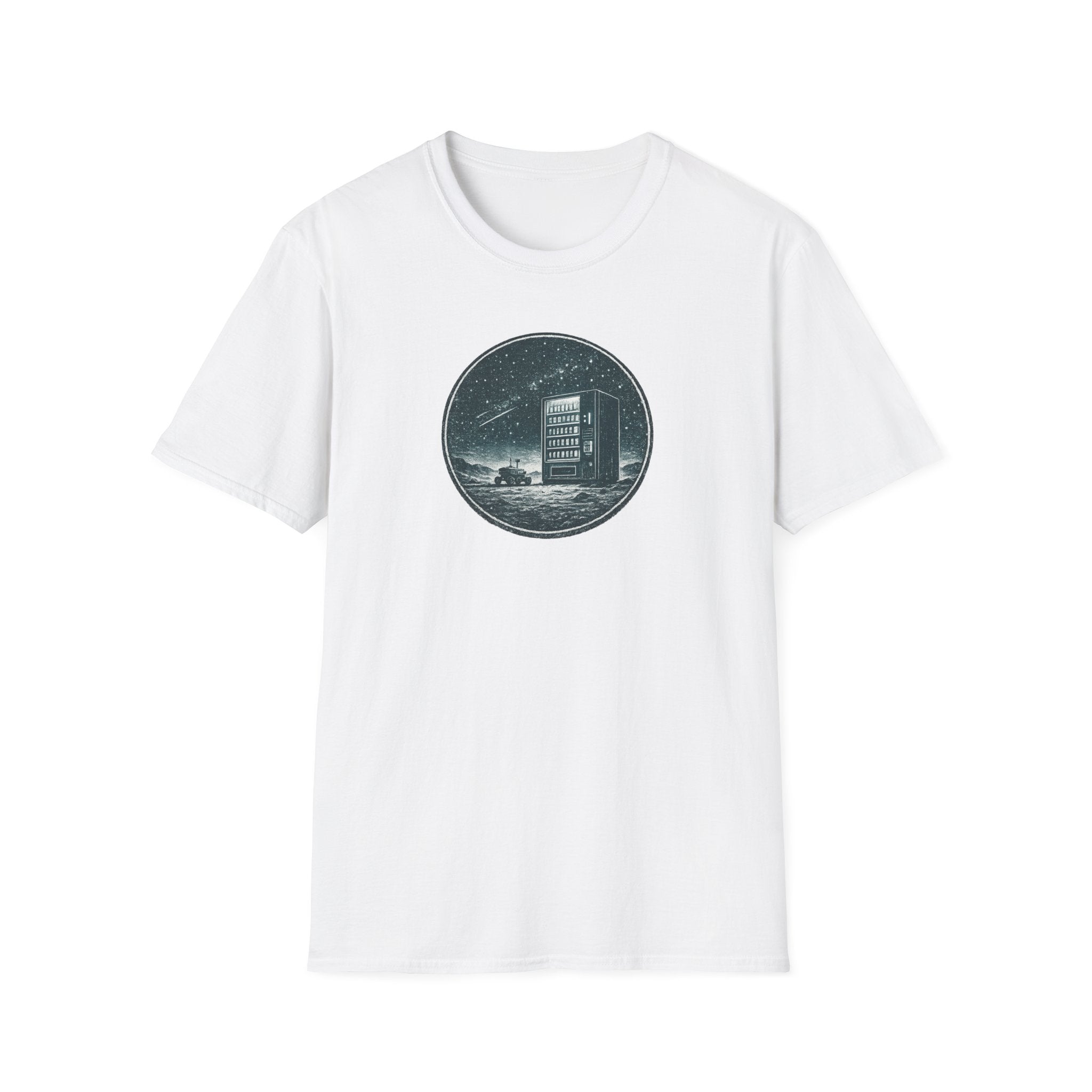 Space Vending Graphic T-Shirt - Stellar Rest Stop Design