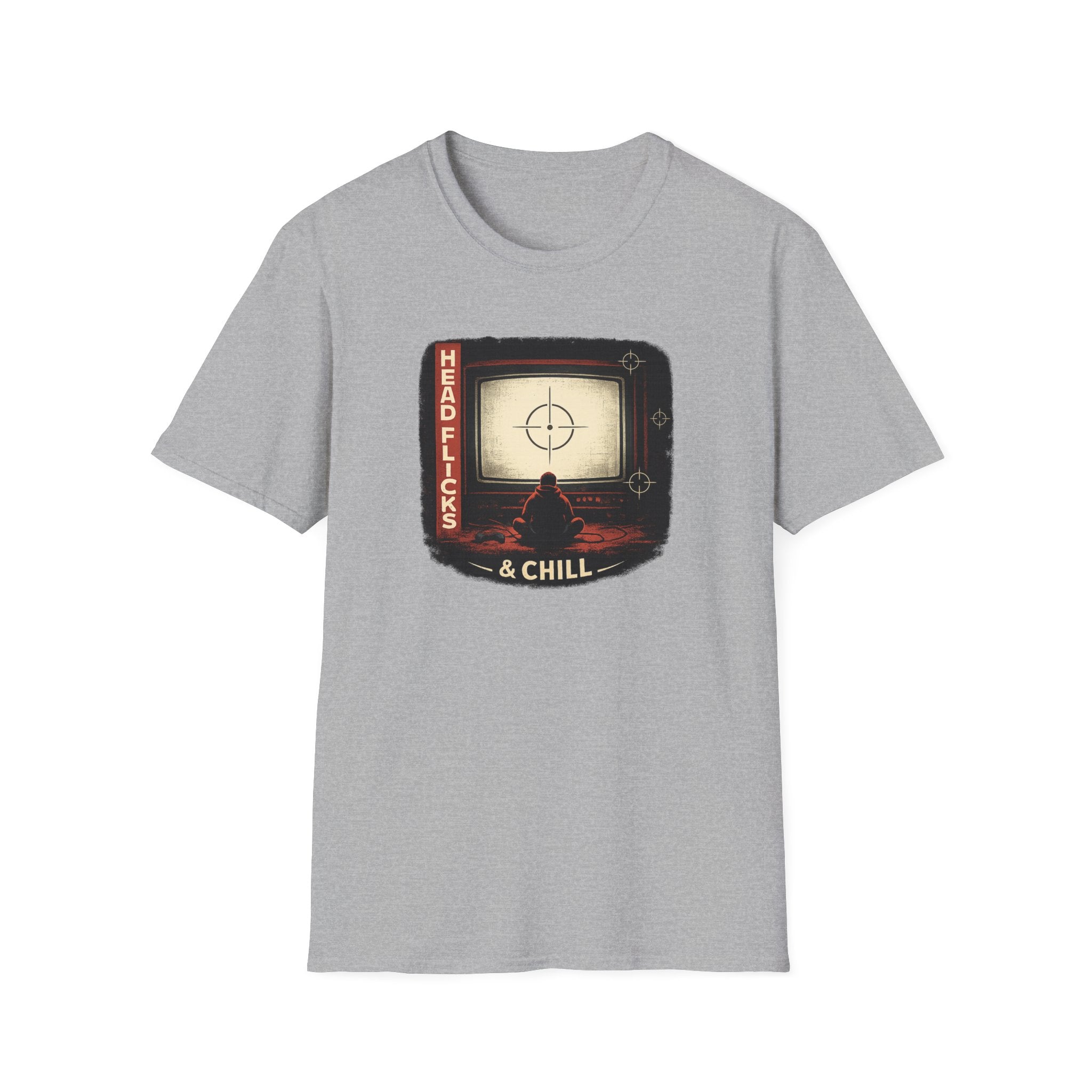 Headflicks & Chill T-Shirt  - Funny Retro TV Gamer Graphic Tee