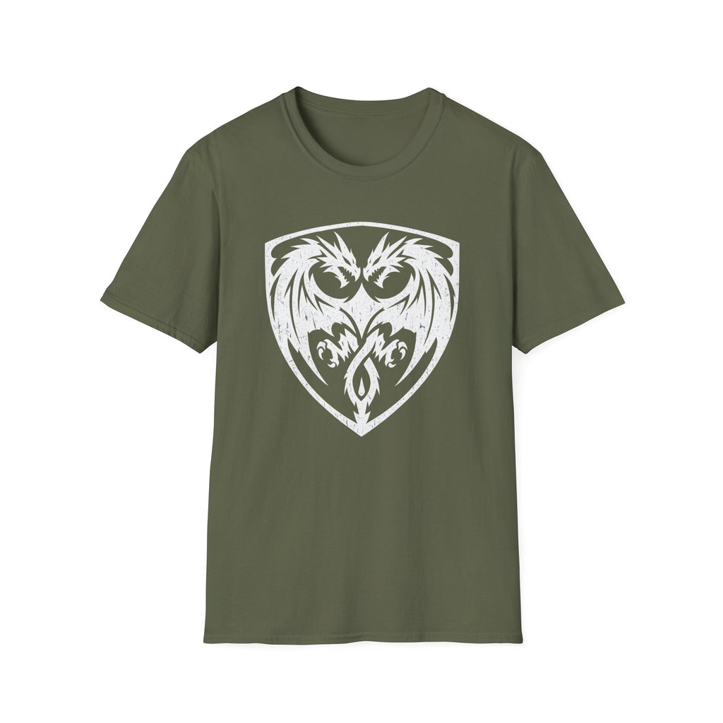 Double Dragon Shield T-Shirt - Stylized Graphic Tee