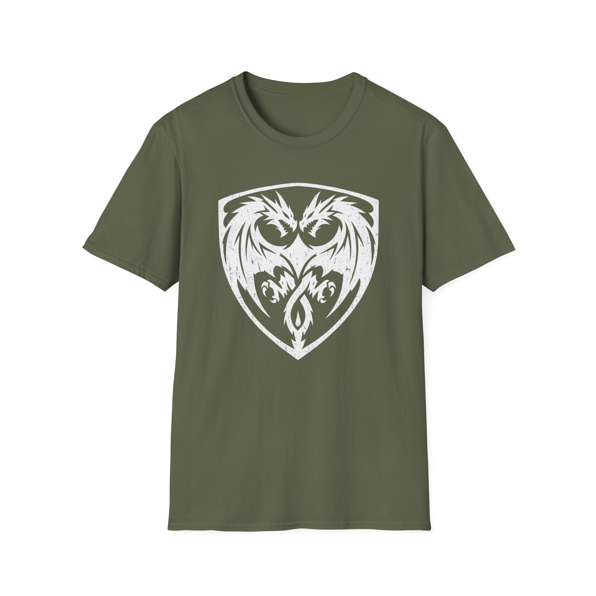 Double Dragon Shield T-Shirt - Stylized Graphic Tee