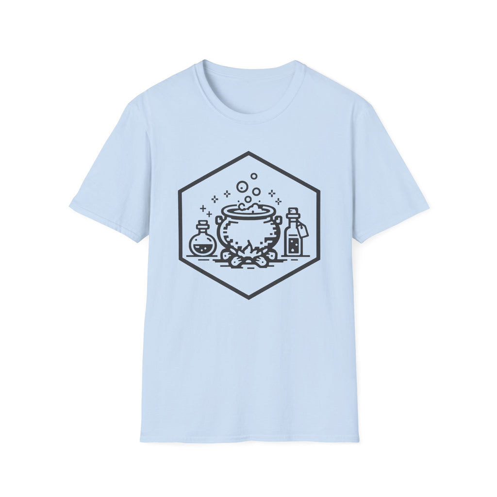 Witch Cauldron T‑Shirt - Hexagon Alchemist Graphic Tee