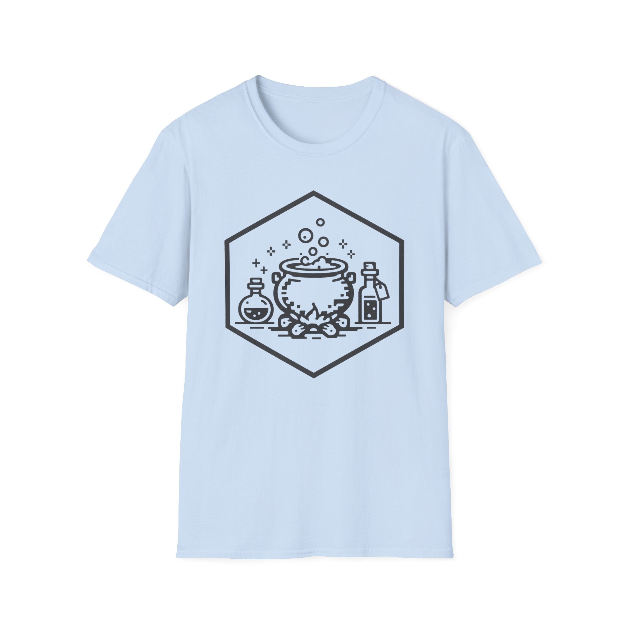 Witch Cauldron T‑Shirt - Hexagon Alchemist Graphic Tee
