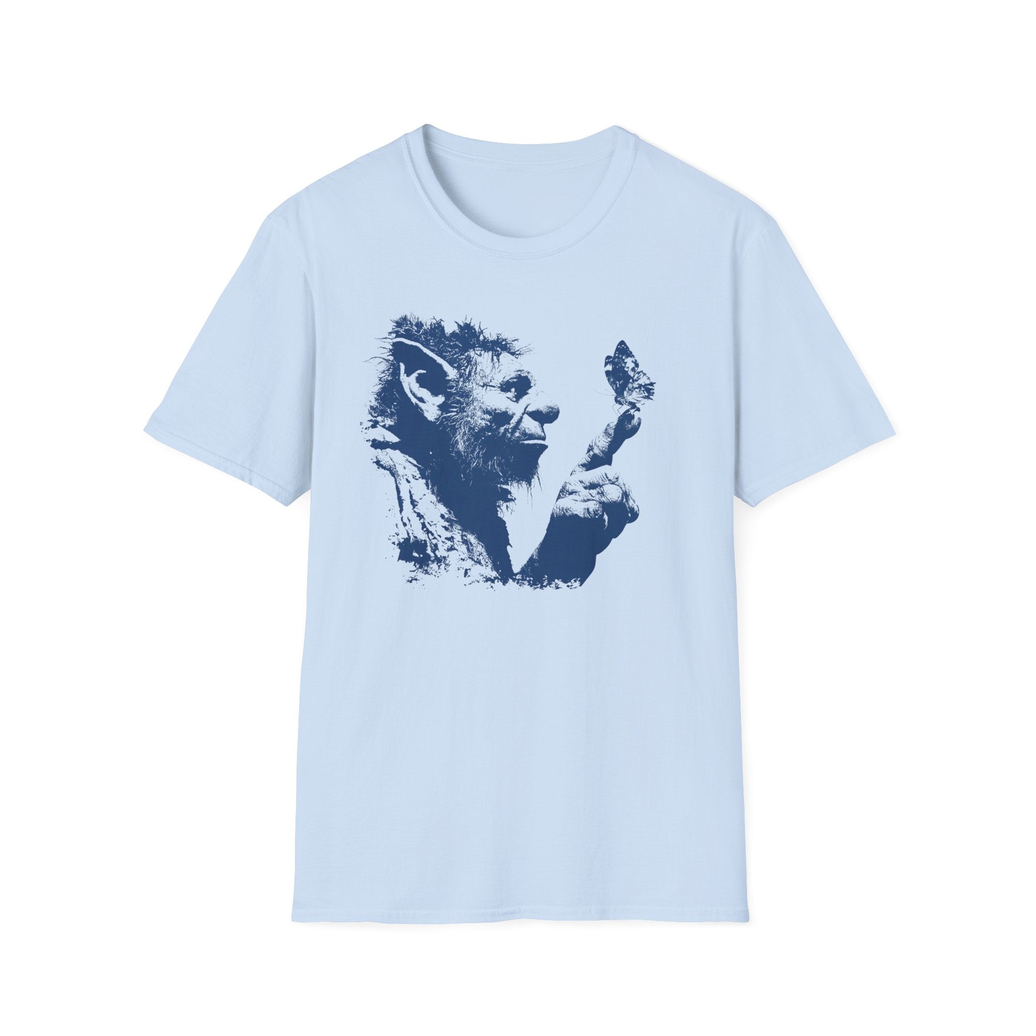 Curious Troll & Butterfly T‑Shirt - Whimsical Fantasy Graphic Tee