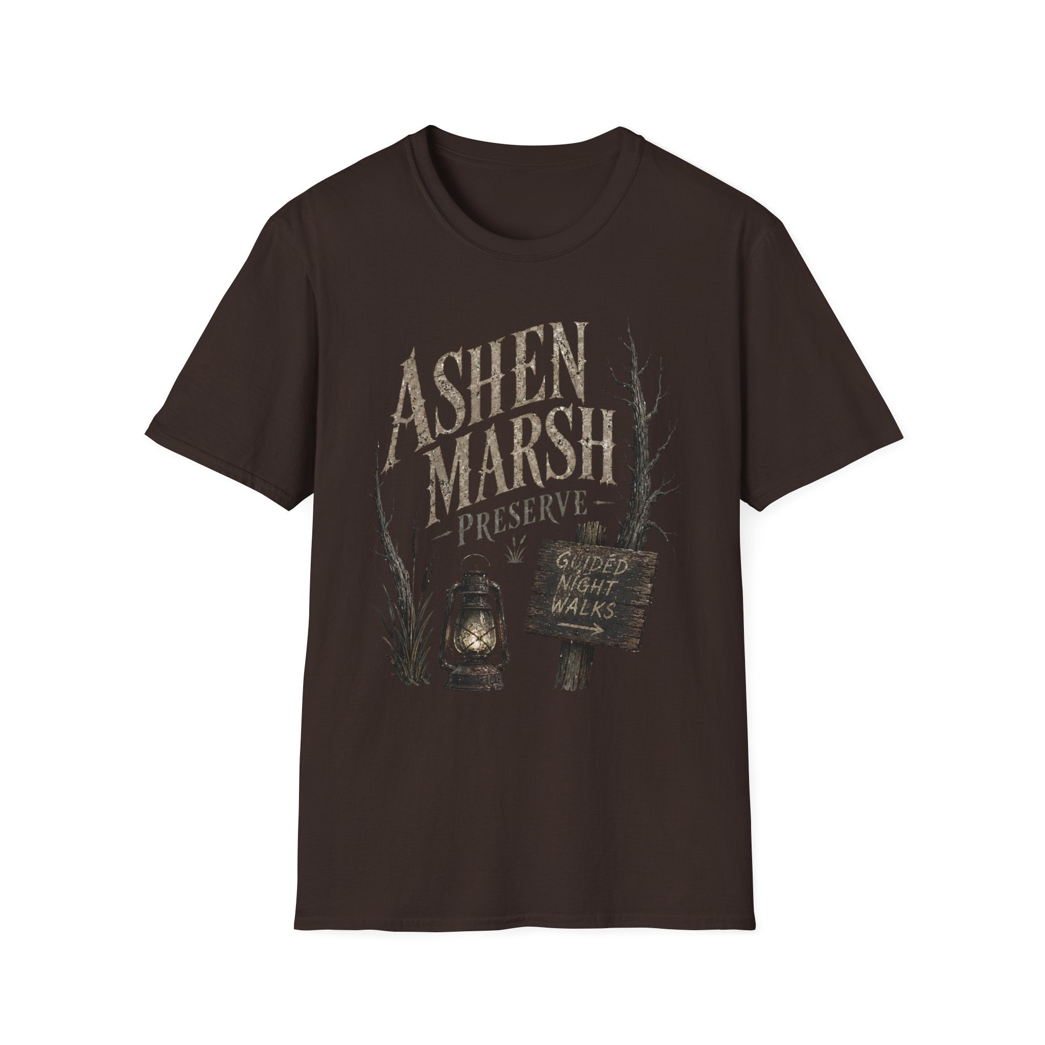 Ashen Marsh Preserve T-Shirt - Rustic Swamp Tour Tee