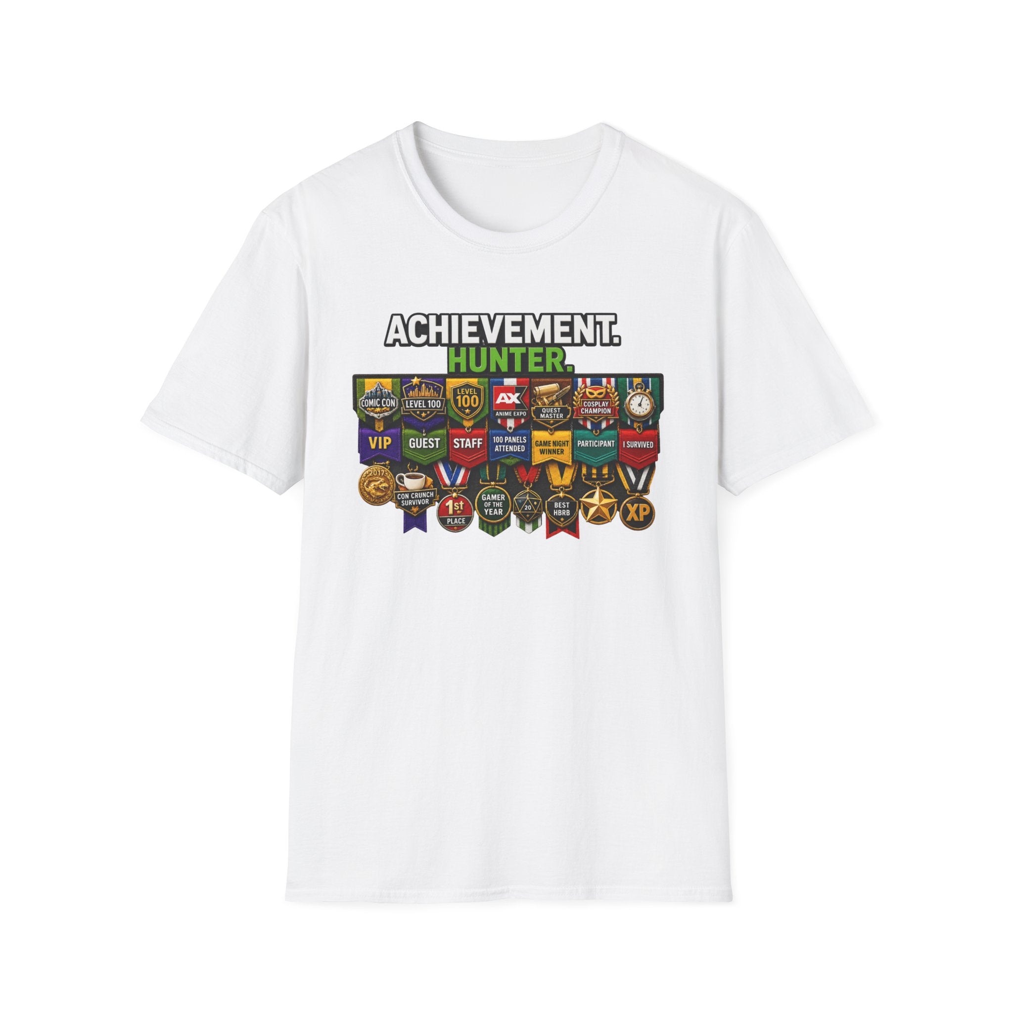 Achievement Hunter T-Shirt — Gamer Badge & Achievement Tracker Tee