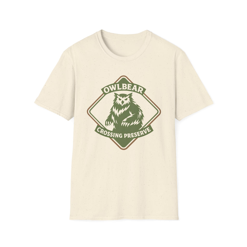 Owlbear Crossing Preserve T-Shirt - Fantasy RPG Creature Tee