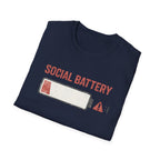 Social Battery Low Funny Introvert Graphic T-Shirt