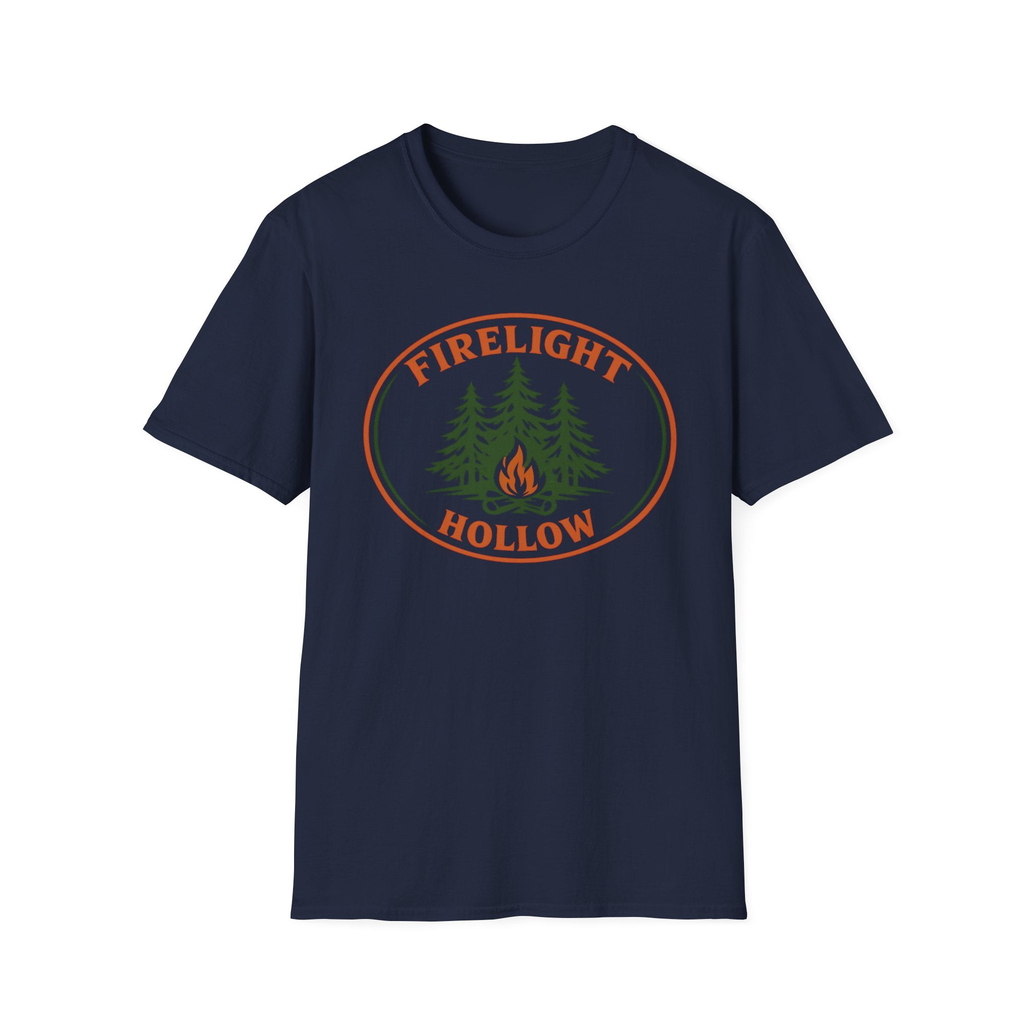 Firelight Hollow T-Shirt - Campfire Forest Graphic Tee