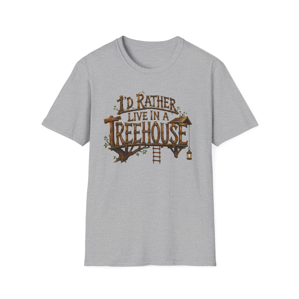 I'd Rather Live in a Treehouse T-Shirt - Whimsical Fantasy Graphic Tee
