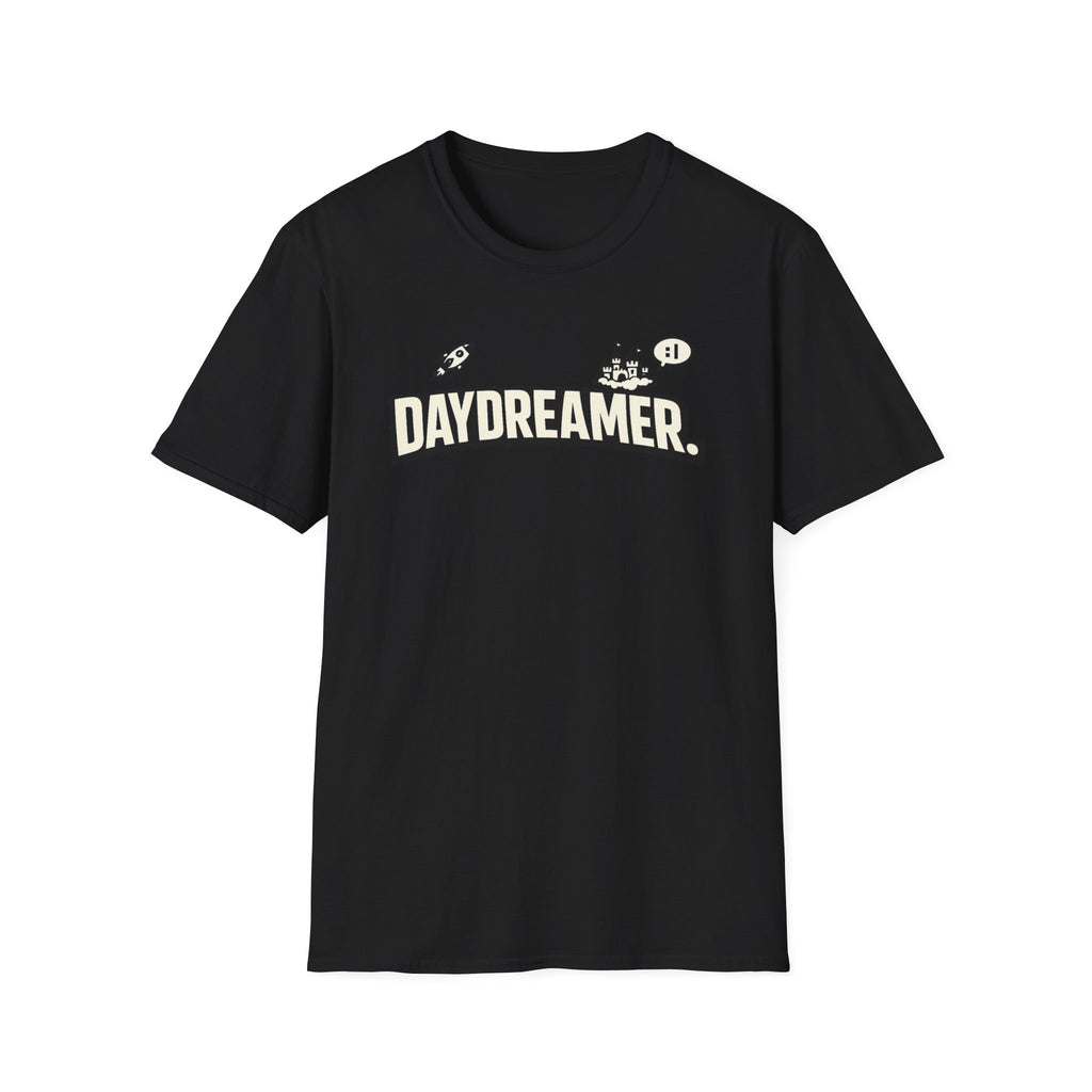 Daydreamer Graphic T-Shirt — Retro Rocket & Castle Design