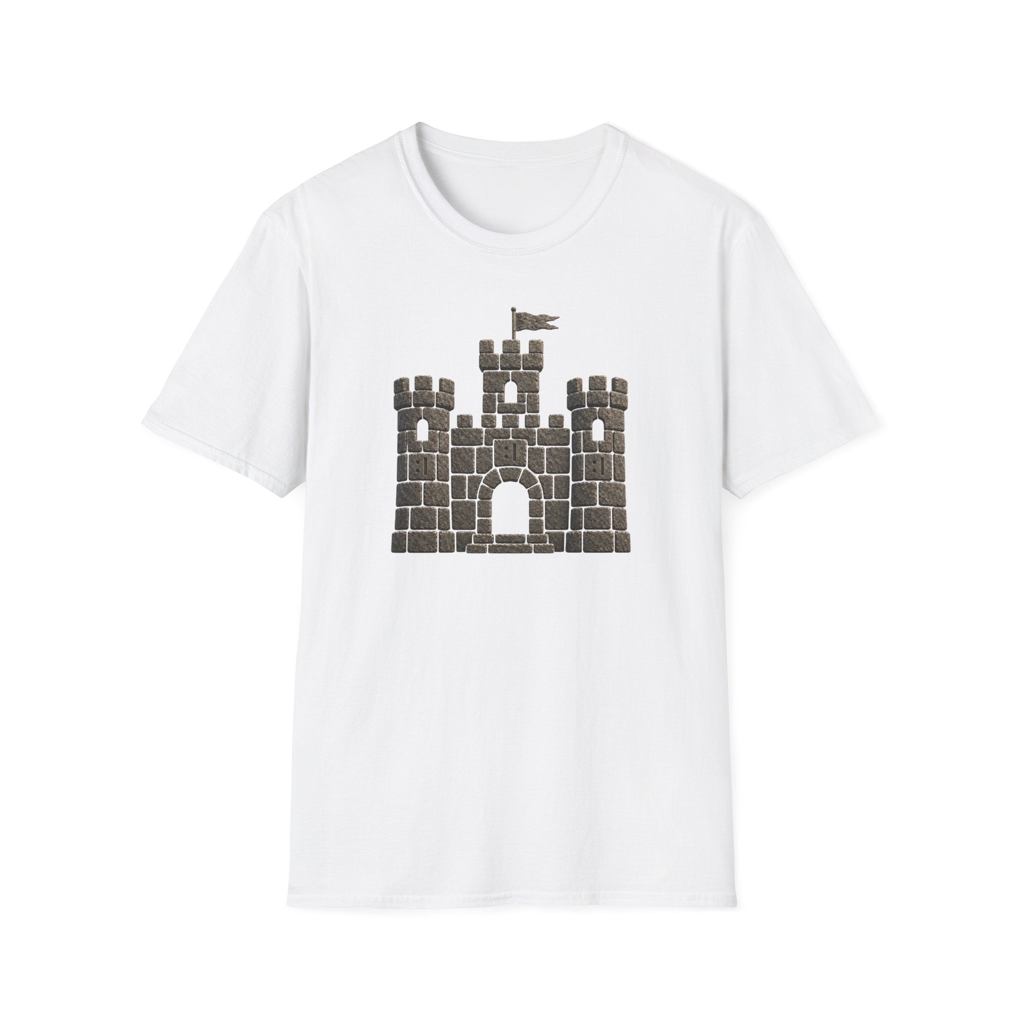 Stone Castle Graphic T‑Shirt — Brick Fortress Illustration Tee
