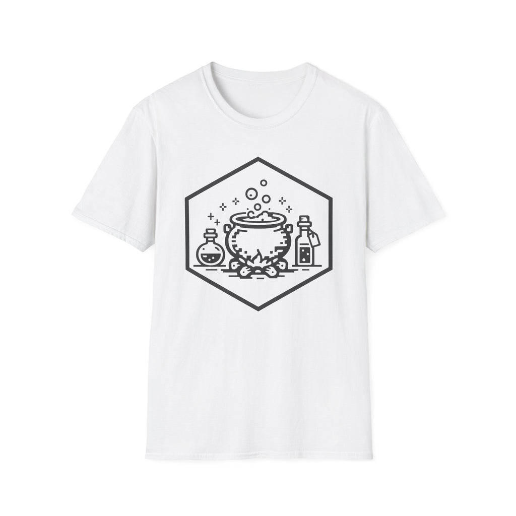 Witch Cauldron T‑Shirt - Hexagon Alchemist Graphic Tee